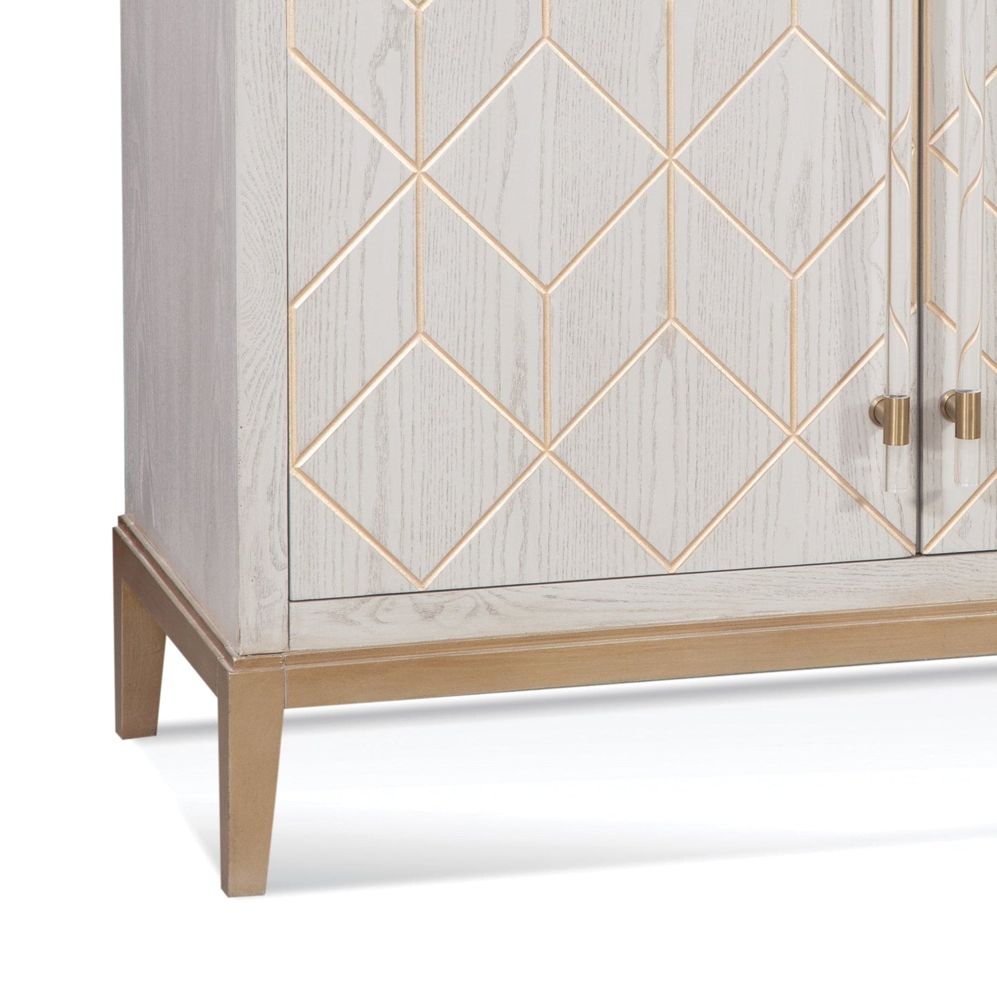 Perrine Wood White Bar Cabinet