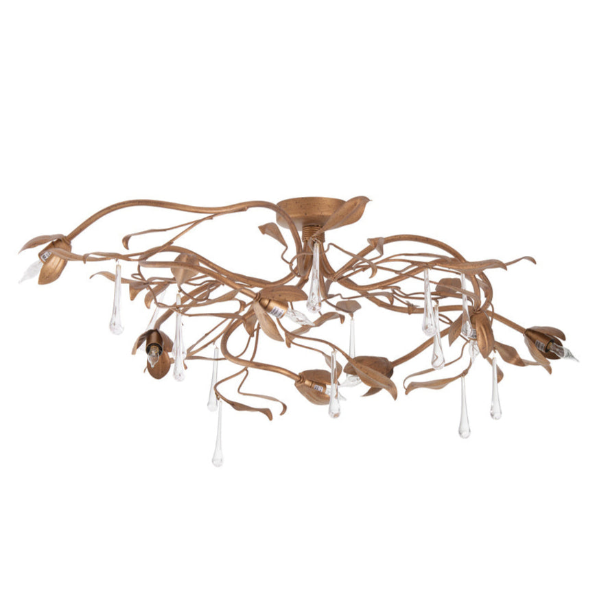 Bay Laurel Leaf Iron Flush Mount