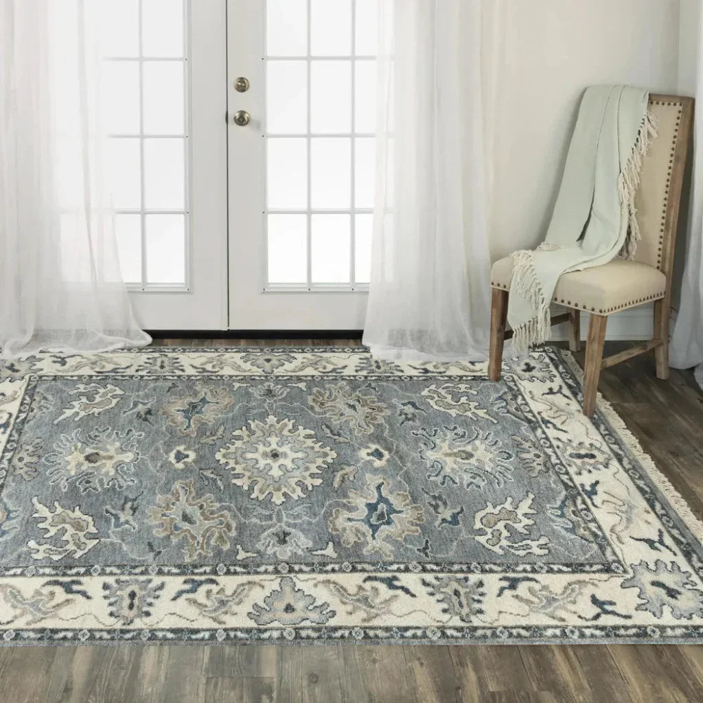 Clit Floral Gray Large Area Rugs For Living Room -- gray