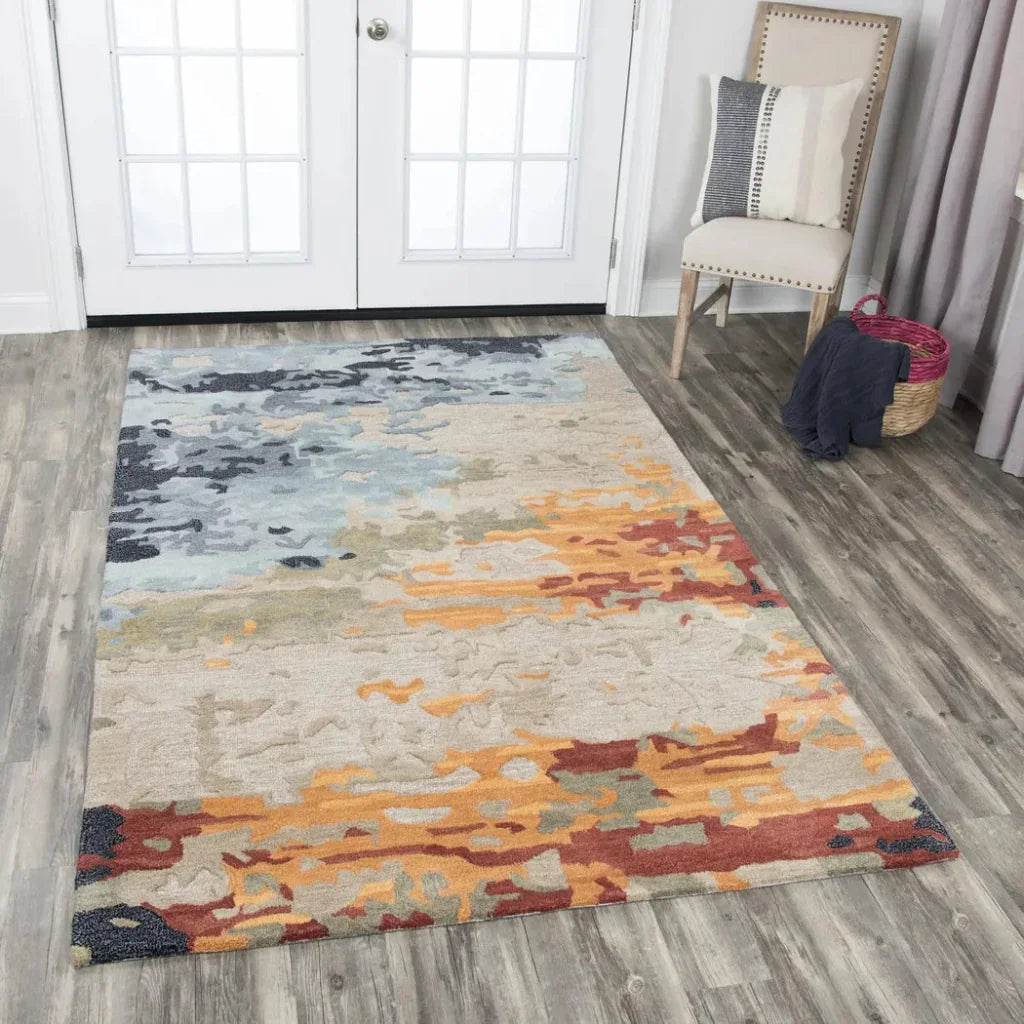 Capi Abstract Tan Large Area Rugs For Living Room -- tan