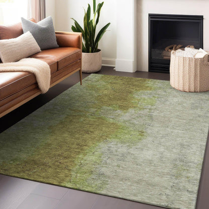 Iriel Green Washable Indoor-Outdoor Rug -- green