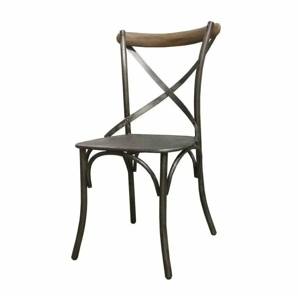 Metal Chair 2PC Set Metal Seat Over Iron Base -- view 4