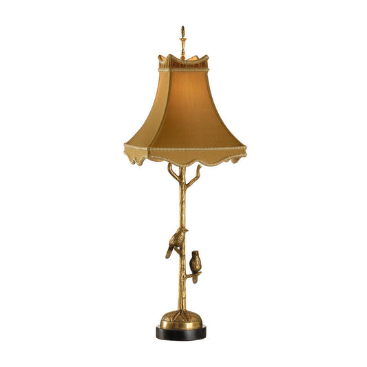 Chelsea House Twin Sparrows Antique Brass Birds Table Lamp