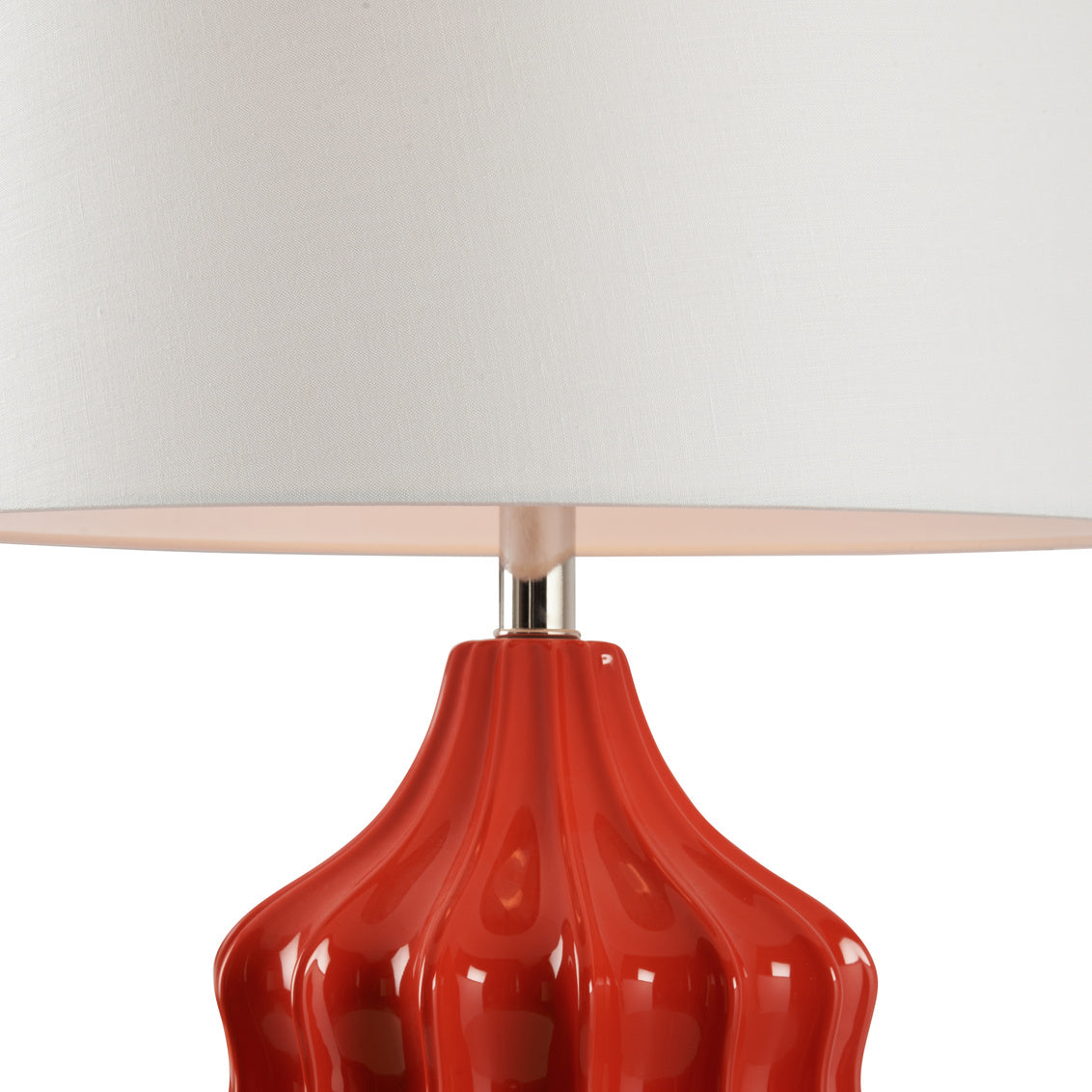 Wildwood Oliver Fluted Red Ceramic Table Lamp