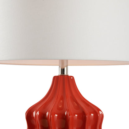 Wildwood Oliver Fluted Red Ceramic Table Lamp