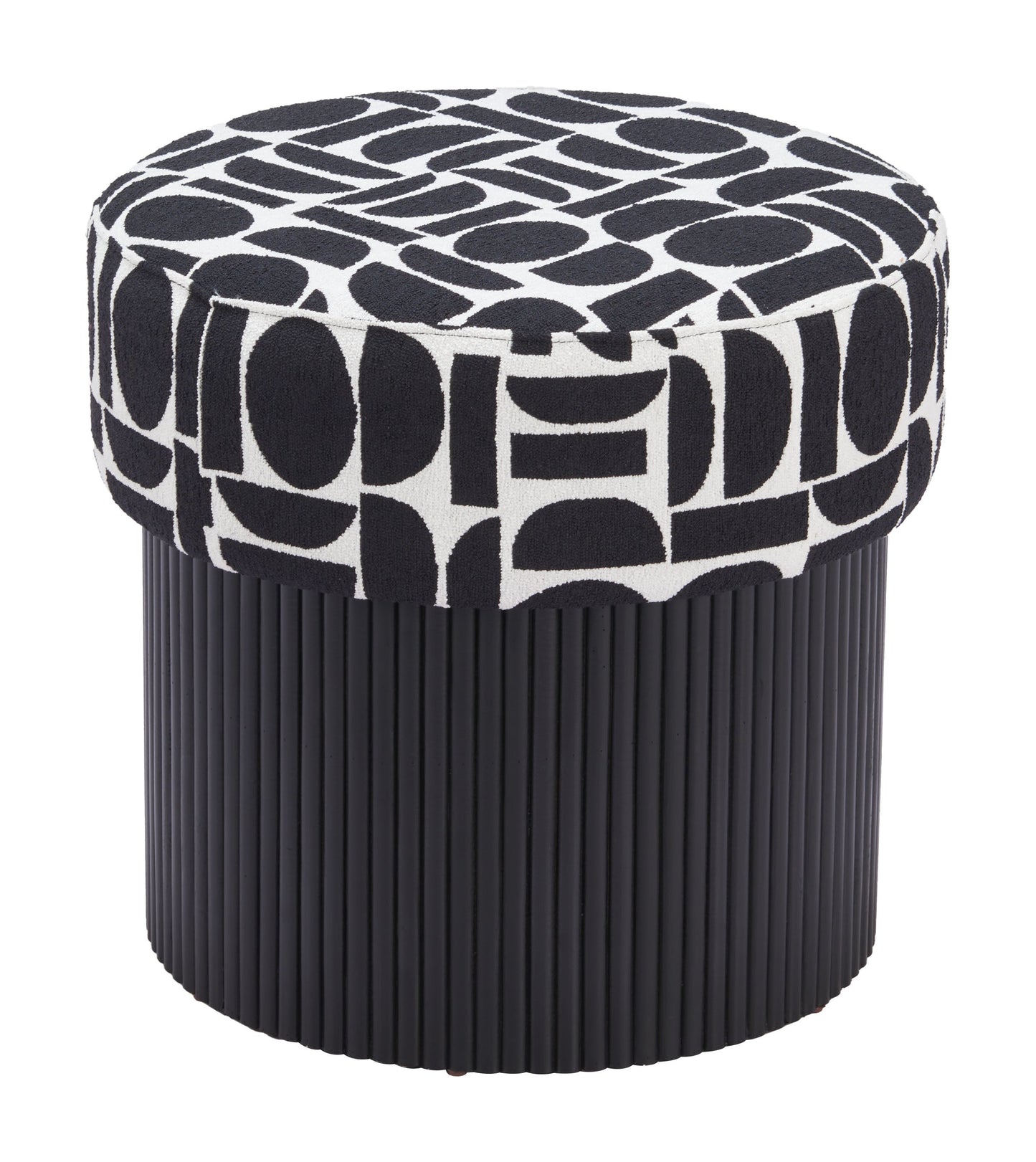 Boto Black and White Storage Ottoman