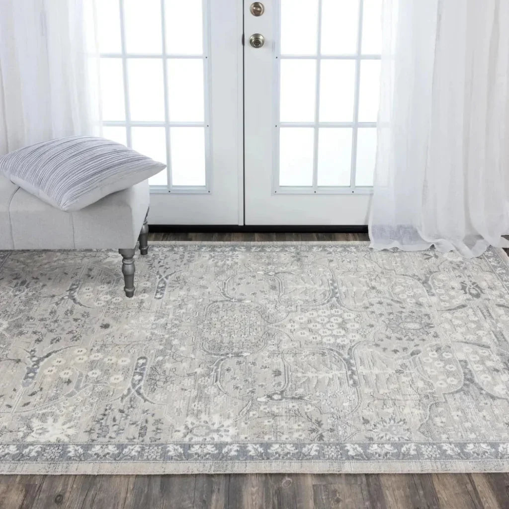 Djed Floral Blue Large Area Rugs For Living Room -- blue