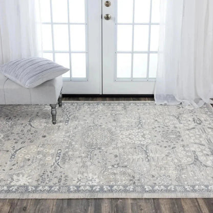 Djed Floral Blue Large Area Rugs For Living Room -- blue