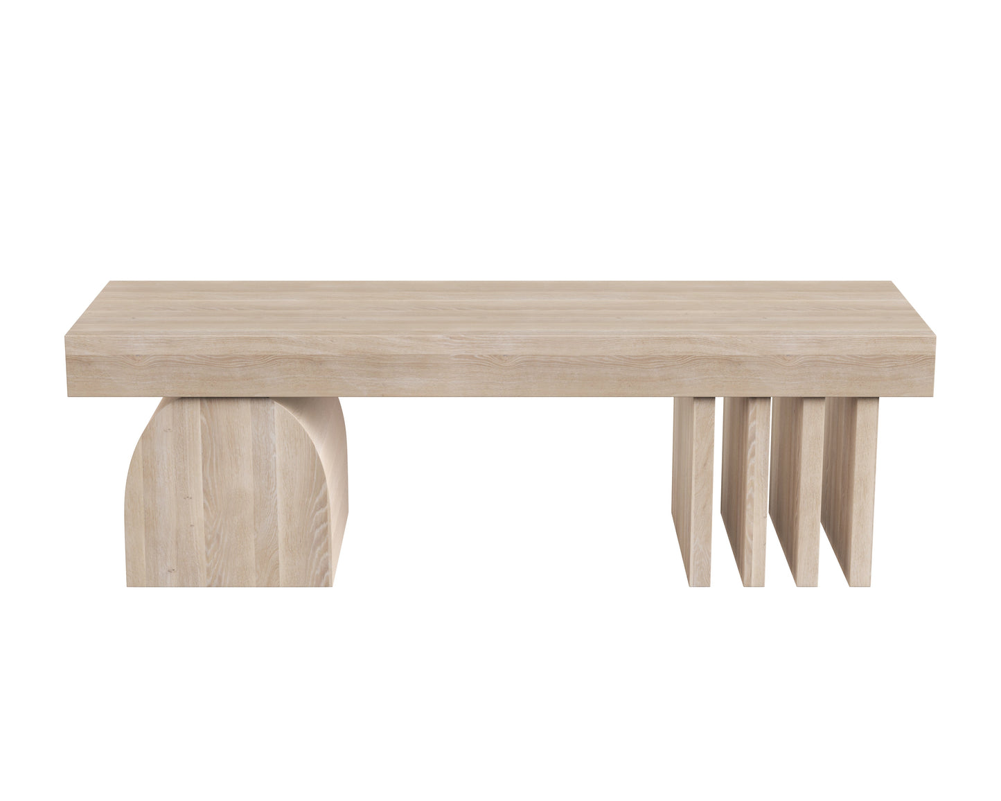 Contemporary Cadence Bench Solid Oak Light Wash Finish