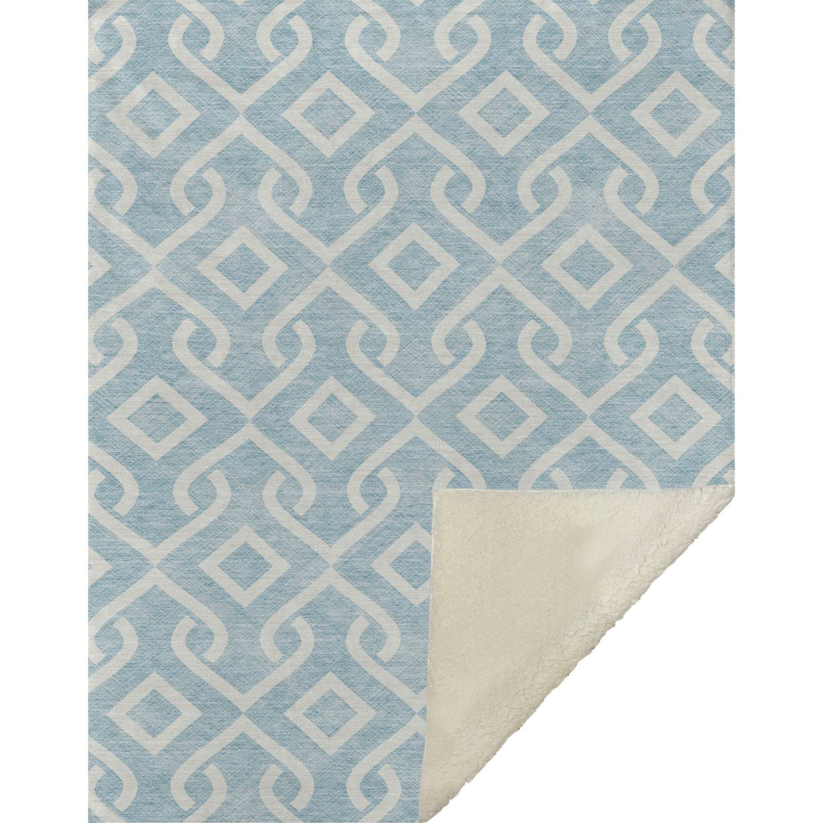 Offset Stripes Sky Washable Indoor-Outdoor Rug