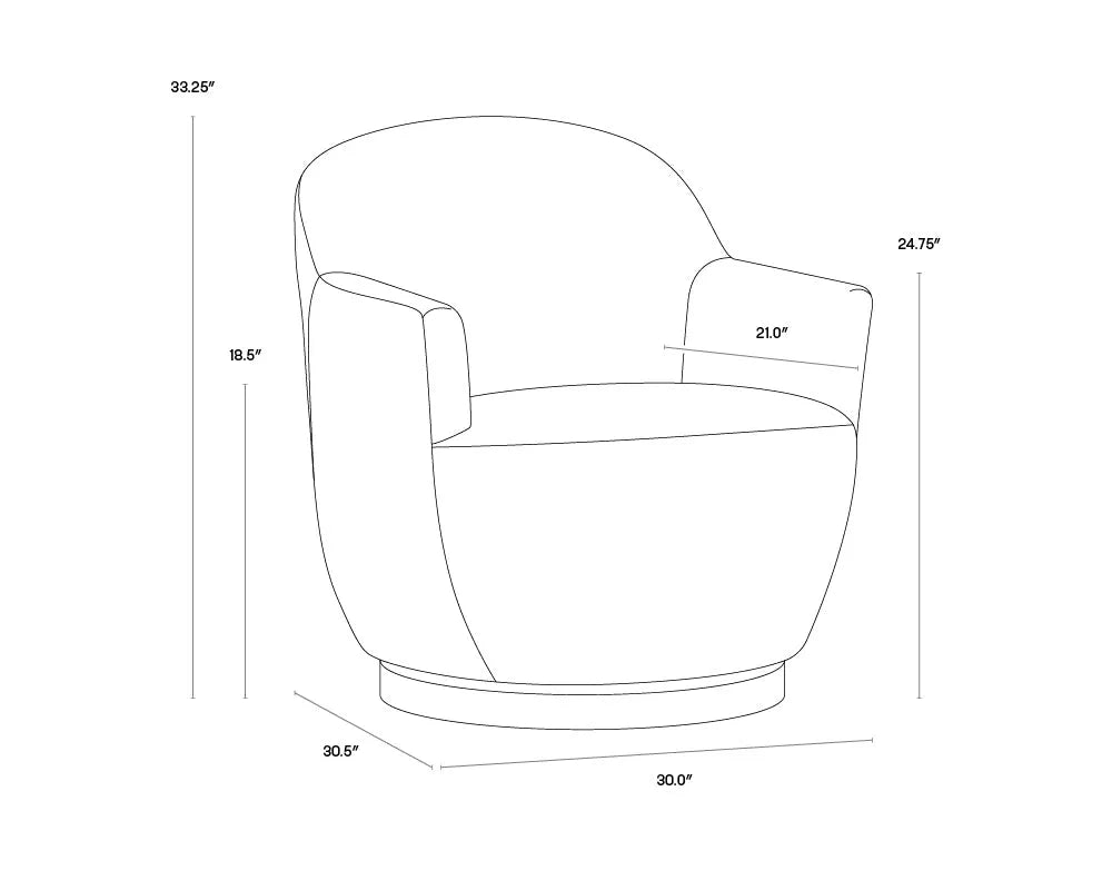 Casey Fabric Upholstered Swivel Lounge Chair