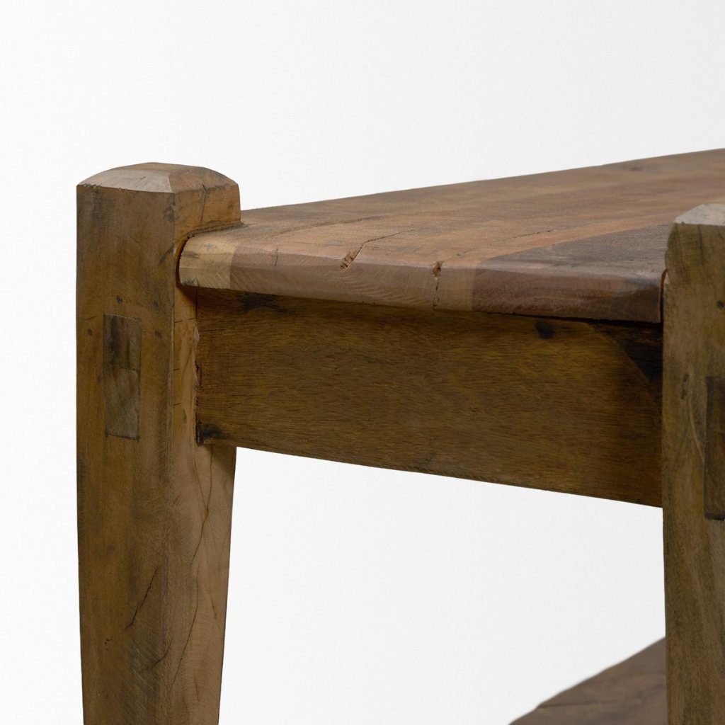 Ashwick 60" Dark Brown Reclaimed Wood Backless Bench -- Dark Brown