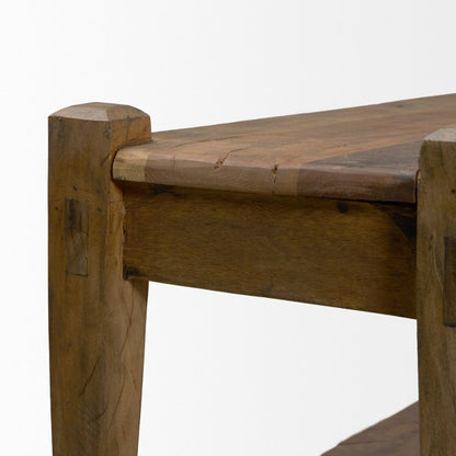 Ashwick 60" Dark Brown Reclaimed Wood Backless Bench -- Dark Brown