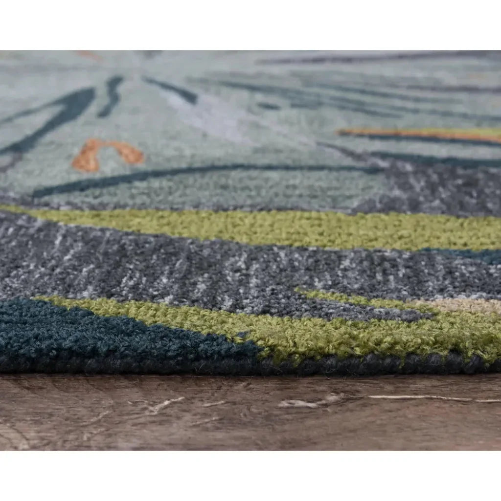 Coal Floral Charcoal Area Rugs For Living Room - LOOMLAN - LOOMLAN - Area Rugs