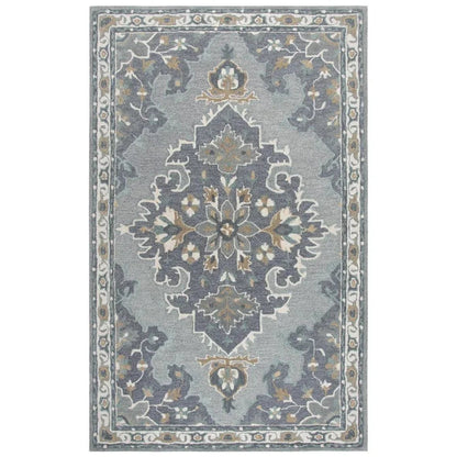 Axel Central Medallion Gray Large Area Rugs