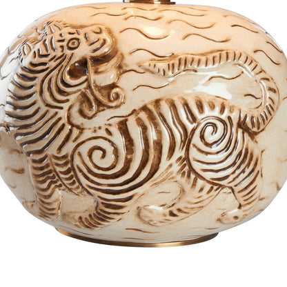 Wildwood Tibetan Tiger Sculpted Ceramic Table Lamp