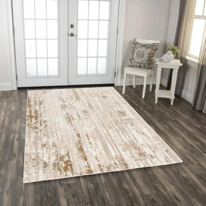 Deti Stripe Rust Large Area Rugs For Living Room -- rust