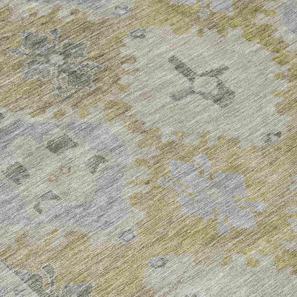 Jaelora Gold Washable Indoor-Outdoor Rug