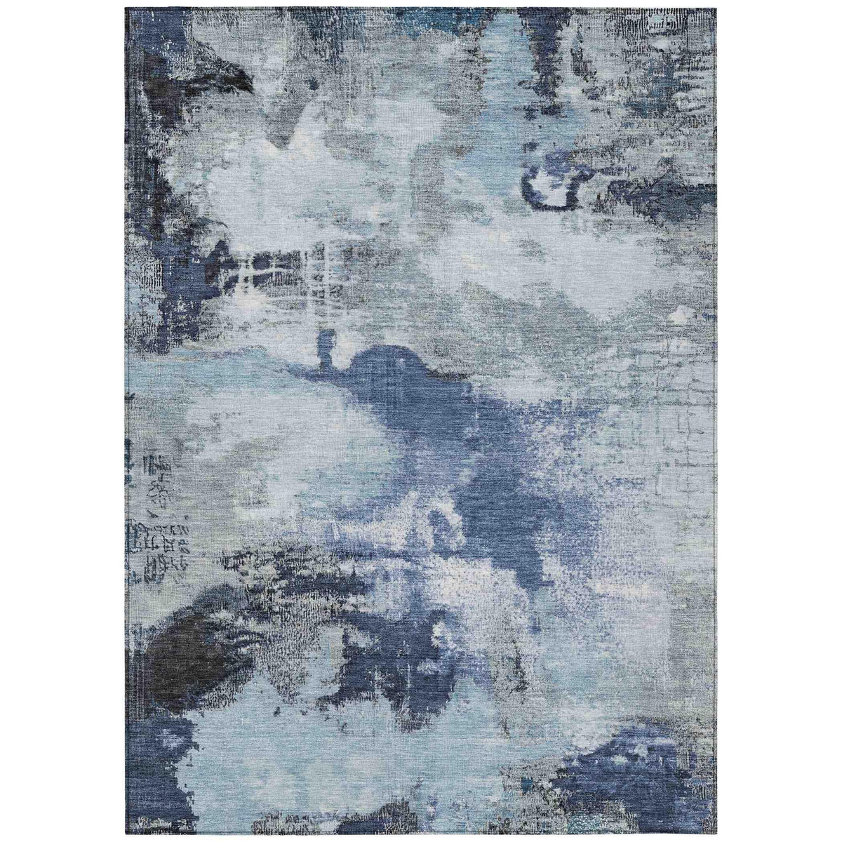 Iriara Blue Washable Indoor-Outdoor Rug