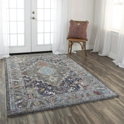 Diff Medallion Gray Large Area Rugs For Living Room -- gray