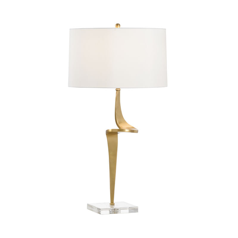 Chelsea House Deans Court Brass Crystal Accent Table Lamp