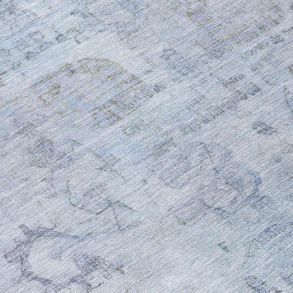 Laeanor Blue Washable Indoor-Outdoor Rug