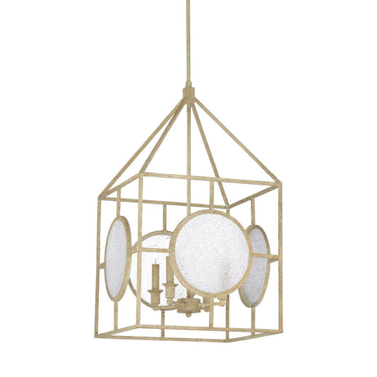 Wildwood Duxberry Aged White Crackle Glass Lantern