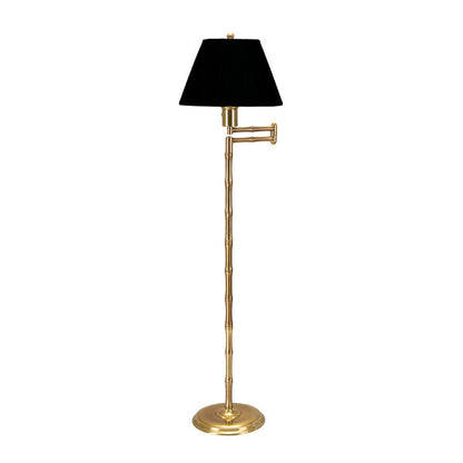 Wildwood Pearson Bamboo Swing Armed Brass Floor Lamp