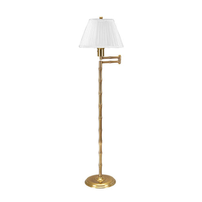 Wildwood Pearson Bamboo Swing Armed Brass Floor Lamp
