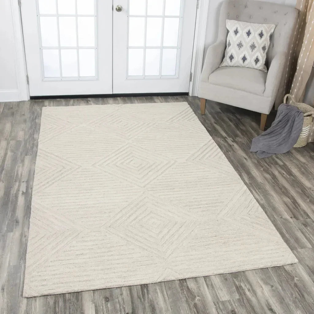 Bomb Diamond Light Beige Large Area Rugs -- beige