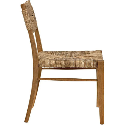 Noir Faley Teak Wood Armless Dining Chair
