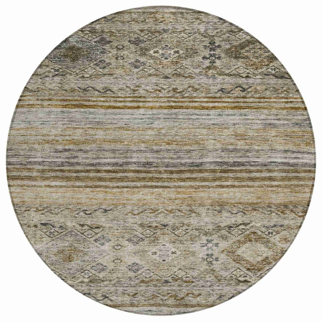 LOOMLAN Rugs Fariza Brown Washable Indoor-Outdoor Rug