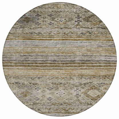 LOOMLAN Rugs Fariza Brown Washable Indoor-Outdoor Rug