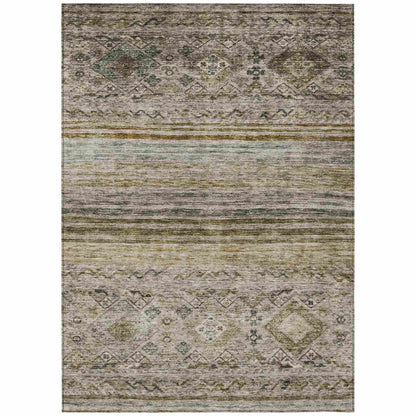 LOOMLAN Rugs Fariza Brown Washable Indoor-Outdoor Rug