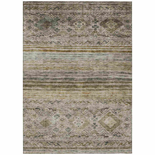 LOOMLAN Rugs Fariza Brown Washable Indoor-Outdoor Rug