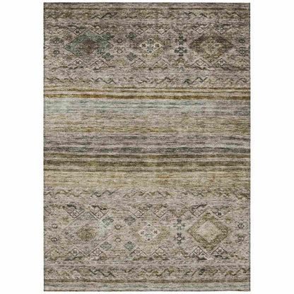 LOOMLAN Rugs Fariza Brown Washable Indoor-Outdoor Rug