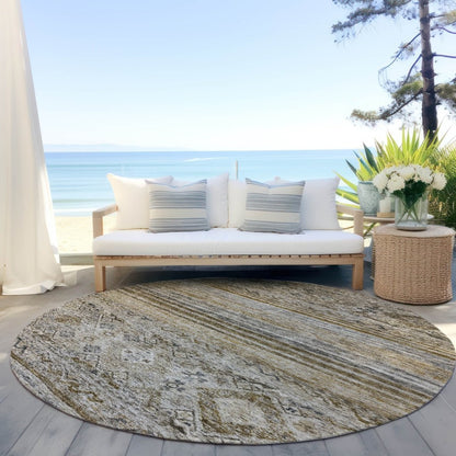LOOMLAN Rugs Fariza Brown Washable Indoor-Outdoor Rug