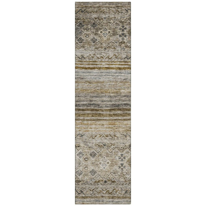 LOOMLAN Rugs Fariza Brown Washable Indoor-Outdoor Rug