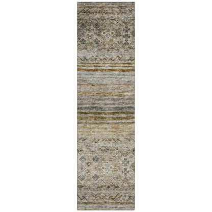 LOOMLAN Rugs Fariza Brown Washable Indoor-Outdoor Rug
