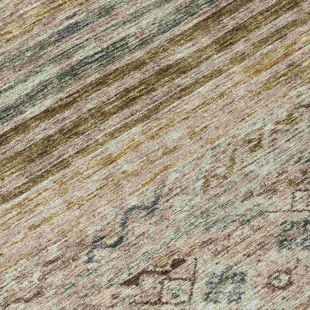 LOOMLAN Rugs Fariza Brown Washable Indoor-Outdoor Rug