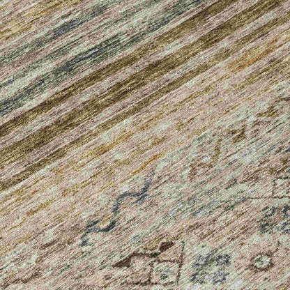 LOOMLAN Rugs Fariza Brown Washable Indoor-Outdoor Rug