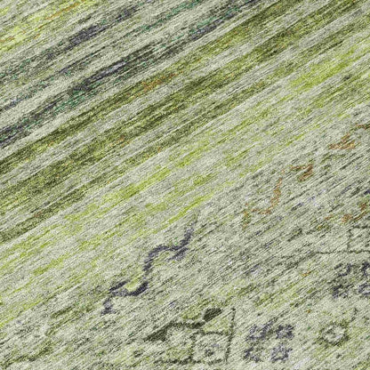 LOOMLAN Rugs Fariza Green Washable Indoor-Outdoor Rug