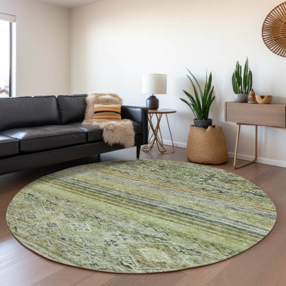 LOOMLAN Rugs Fariza Green Washable Indoor-Outdoor Rug