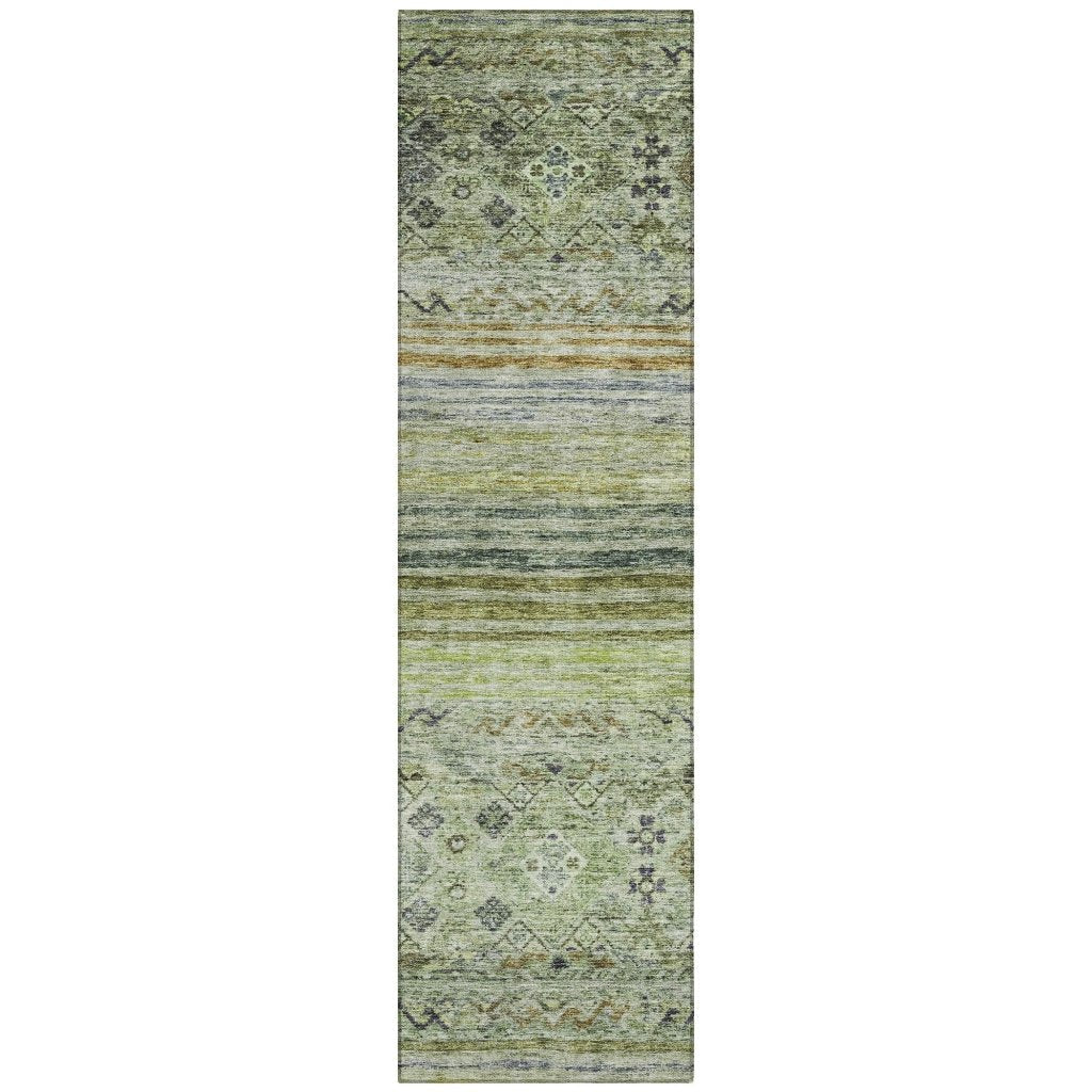 LOOMLAN Rugs Fariza Green Washable Indoor-Outdoor Rug