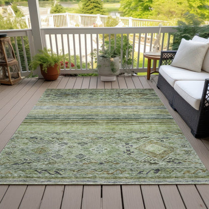 LOOMLAN Rugs Fariza Green Washable Indoor-Outdoor Rug