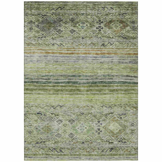 LOOMLAN Rugs Fariza Green Washable Indoor-Outdoor Rug