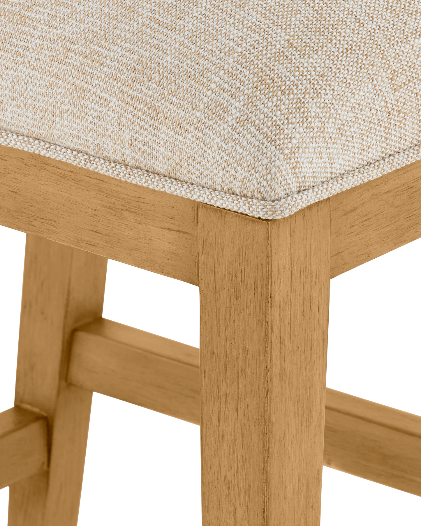 Santos Sea Sand Mahogany and Rattan Beige Armless Side Chair