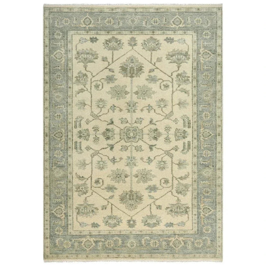 LOOMLAN Afta Border Pastel Teal Large Area Rugs