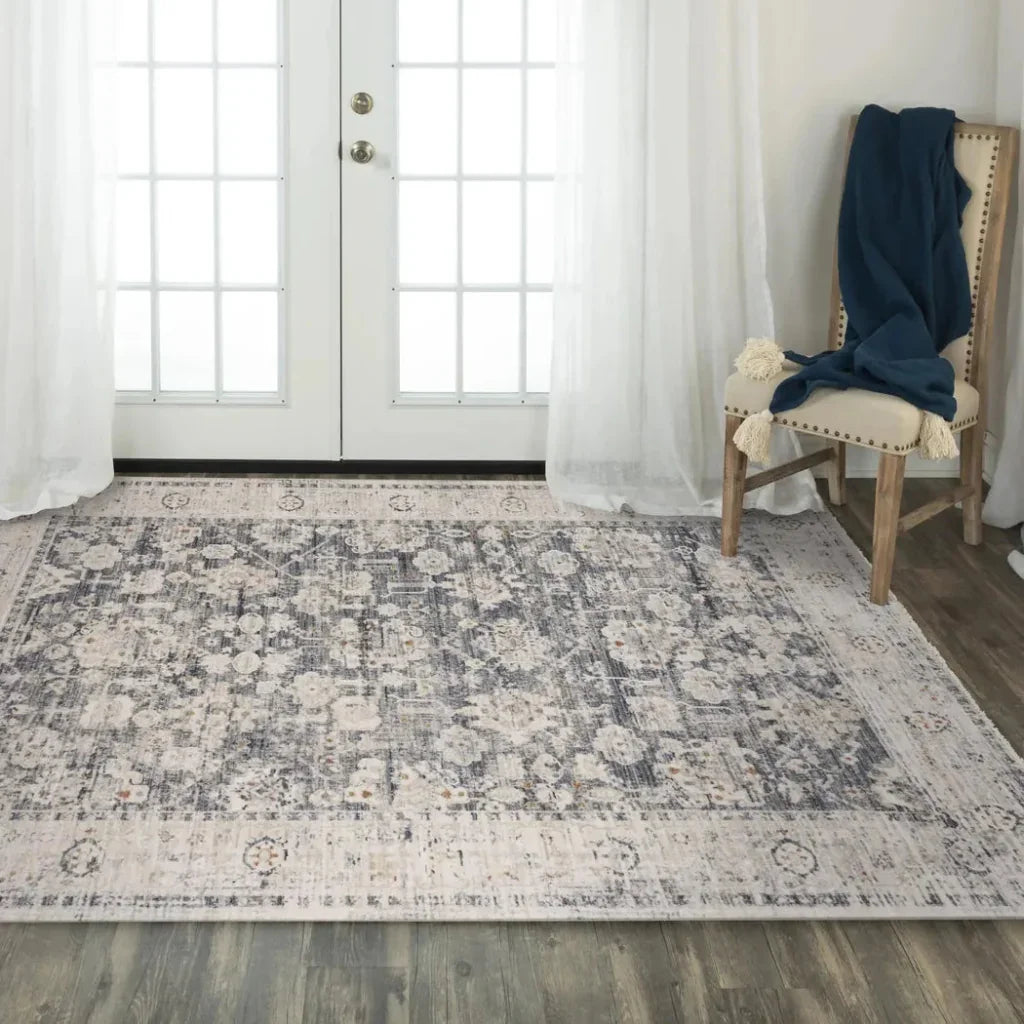 Cury Floral Ivory Area Rugs For Living Room -- ivory