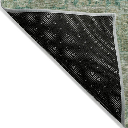 Iriir Green Washable Indoor-Outdoor Rug